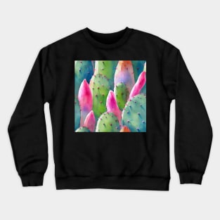 Watercolor cactus plant cactus pattern Crewneck Sweatshirt